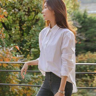 Pleated-shoulder Napped Shirt