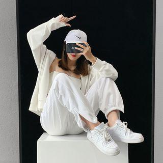 Zipper-hem Loose-fit Jogger Pants