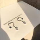 Rhinestone Star Heart Dangle Earring As Shown In Figure - One Size