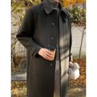 Convertible-neck Single-breasted Coat