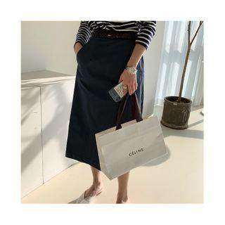 H-line Midi Skirt Navy Blue - One Size