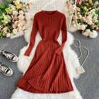 Long Sleeve Round Neck Knit Dress