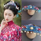 Retro Faux Pearl Alloy Tiara Y11 - Hair Crown - One Size