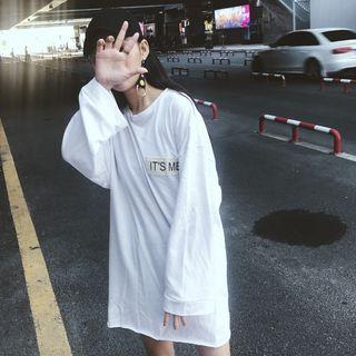 Applique Long-sleeve T-shirt Dress