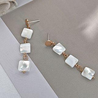 Shell Square Dangle Earring 1 Pair - As Shown In Figure - One Size