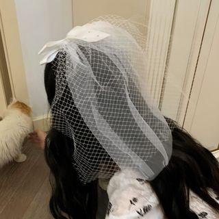 Bow Mesh Wedding Veil 1 Pc - White - One Size