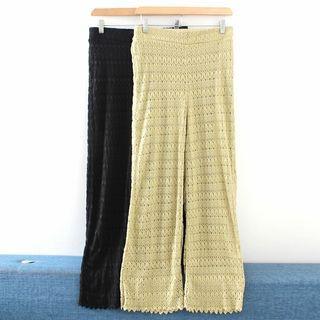 High-waist Plain Lace Pants