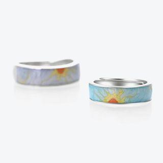 Couple Matching Sunflower Ring / Gift Box / Set