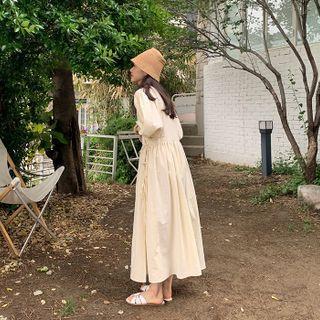 Strappy Long Wrap Dress Cream - One Size