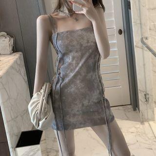 Tie-dyed Mini Spaghetti-strap Dress
