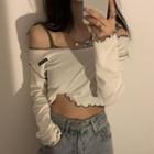 Letter Spaghetti Strap Top / Long-sleeve T-shirt