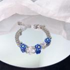 Flower Soft Clay Plastic Bead Stainless Steel Layered Bracelet