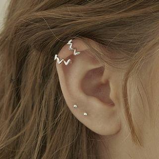 925 Sterling Silver Zigzag Cuff Earring