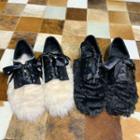 Faux Fur Lace-up Shoes