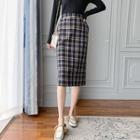 High-waist Split A-line Skirt
