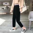 Cropped High Waist Pants Black - One Size
