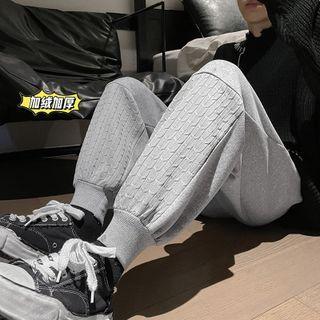 Fleece Lined Knit Panel Sweatpants