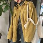 Mock Two-piece Corduroy Long-sleeve Shirt
