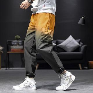 Gradient Drawstring-cuff Cargo Pants