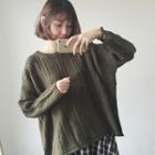 Dolman-sleeve Cable Knit Sweater