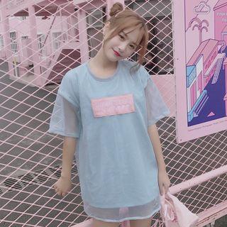 Fishnet Elbow Sleeve T-shirt