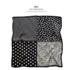 Print Square Scarf D701y - Black - One Size