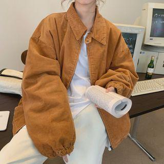 Corduroy Zip Jacket Tangerine - One Size