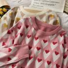 Heart-print Long Sweater