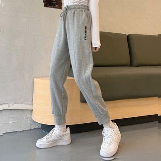 Lettering High-waist Straight-leg Jogger Sweatpants