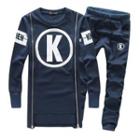 Set: K Print Zip Detail Pullover + Sweatpants