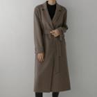 Handmade Double-button Long Coat With Sash