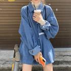 Long-sleeve Mock-neck T-shirt / Shirt Jacket