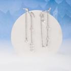 Faux Crystal Chained Alloy Earring 1 Pair - Silver - One Size