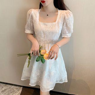 Square Neckline Lace Dress