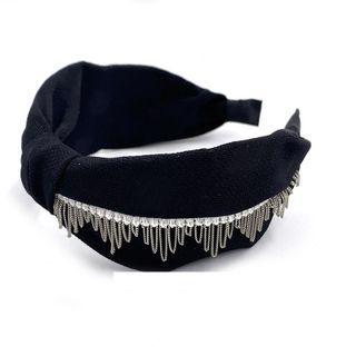 Chain Fringed Knot Fabric Headband