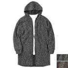 Zip-up Hooded Knit Coat