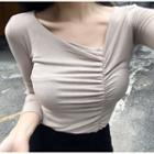 Shirred-front Top