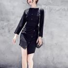 Long-sleeve Asymmetric Hem Mini Dress