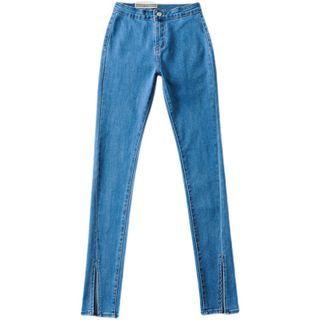 High Waist Slit Skinny Jeans