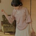 Wide-leg Embroidered Qipao Top