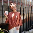Wide-sleeve Shirred-hem Top