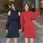 2-piece : Knit Tank Dress + Shawl