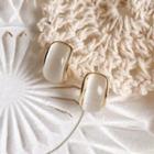 Faux Cat Eye Stone Alloy Earring 1 Pair - White - One Size