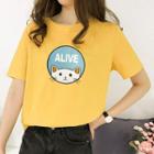 Short-sleeve Kitten Printed T-shirt