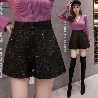 Sequined Tweed Shorts