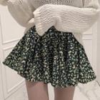 Floral Print A-line Mini Skirt Multicolor - One Size