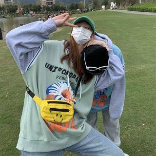 Mock Two-piece Flower Print Hoodie