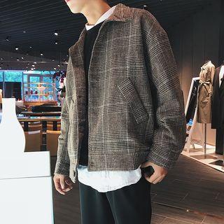 Loose-fit Plaid Jacket