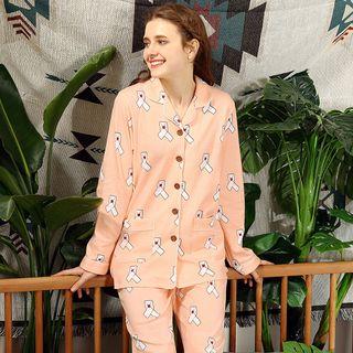 Loungewear Set: Printed Shirt + Pants