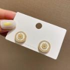 Floral Stud Earring E2469 - 1 Pair - Gold - One Size
